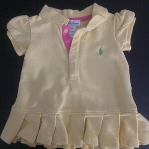 Ralph Lauren Yellow and Pink 3 month Polo dress